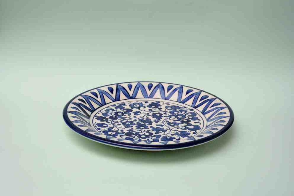 Blue pottery Dinner plate     - Duplicate IMG # 1