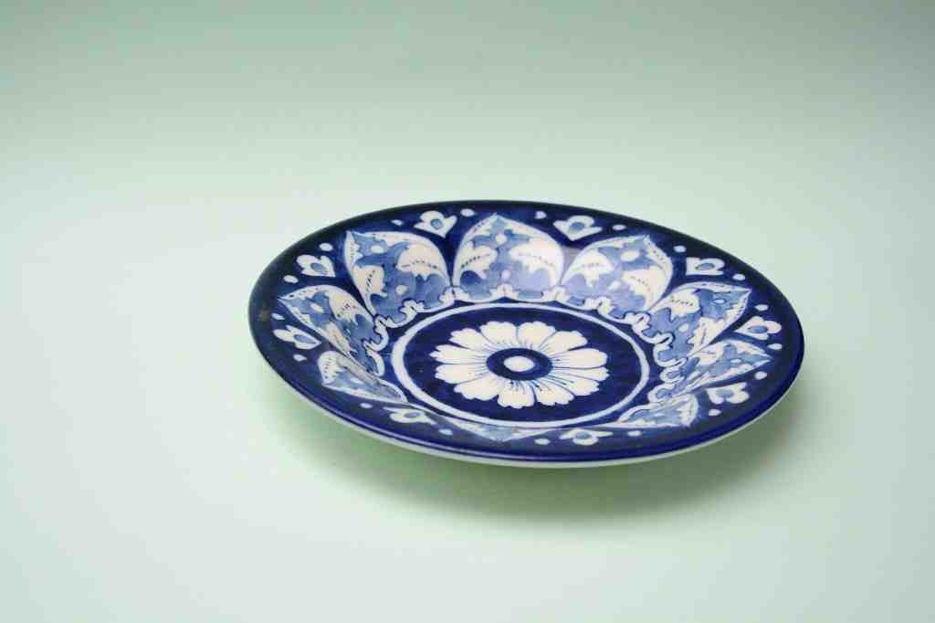 Blue pottery Dinner plate    - Duplicate IMG # 1
