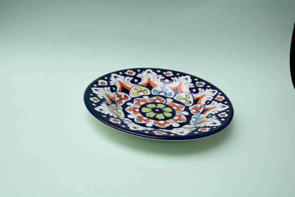 Blue pottery Dinner plate     - Duplicate IMG # 1