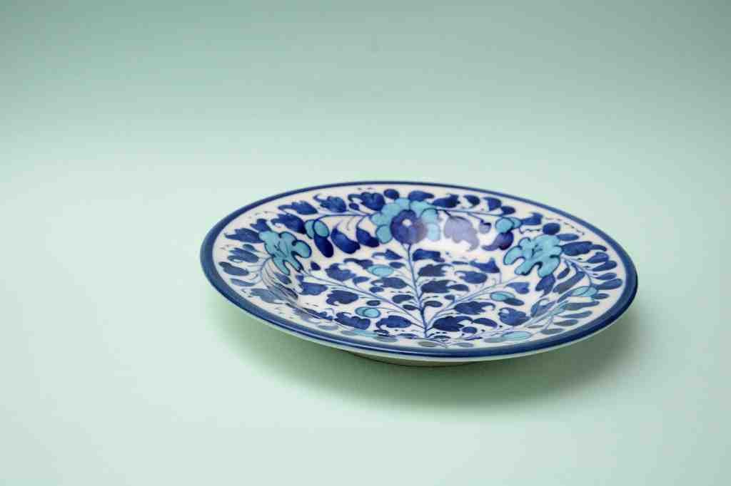 Blue pottery Dinner plate     - Duplicate IMG # 1