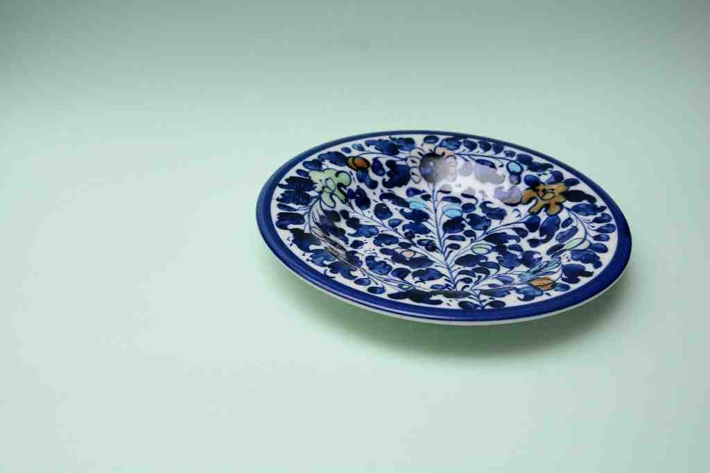 Blue pottery Dinner plate       - Duplicate IMG # 1