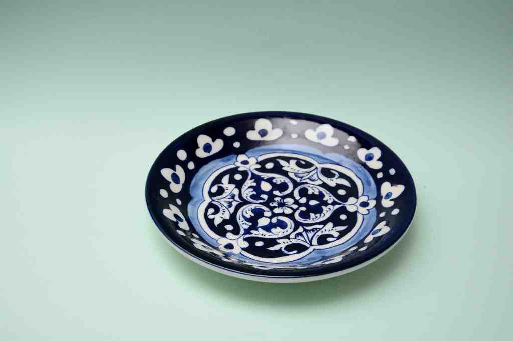 Blue pottery Quarter plate  - Duplicate IMG # 1