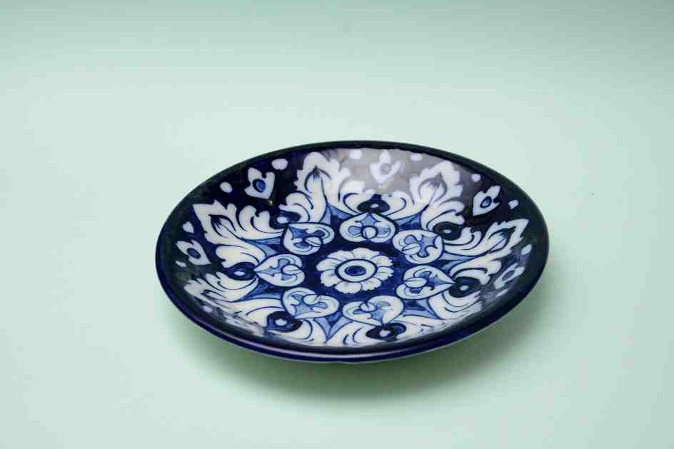 Blue pottery Quarter plate    - Duplicate IMG # 1