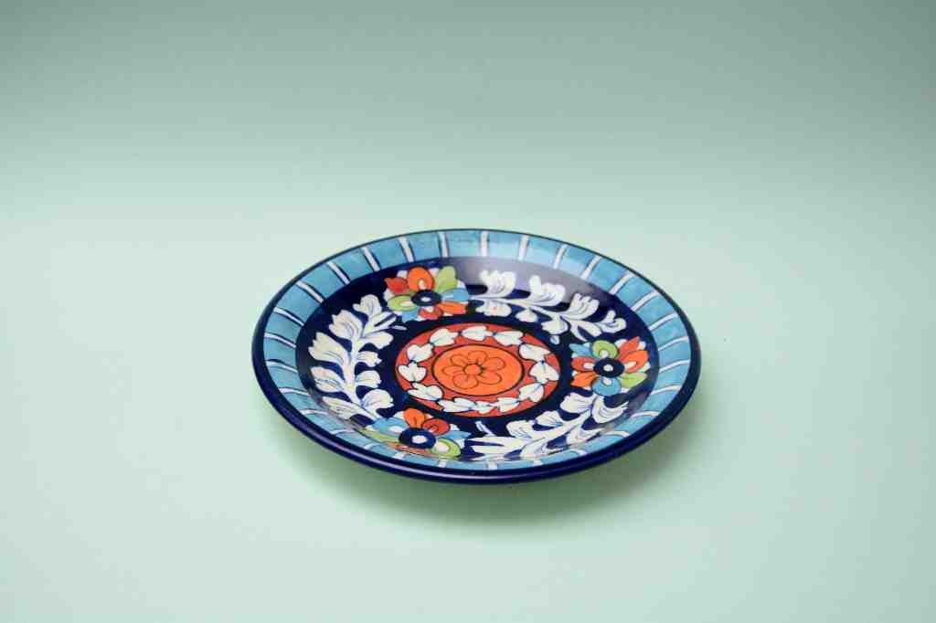 Blue pottery Quarter plate      - Duplicate IMG # 1
