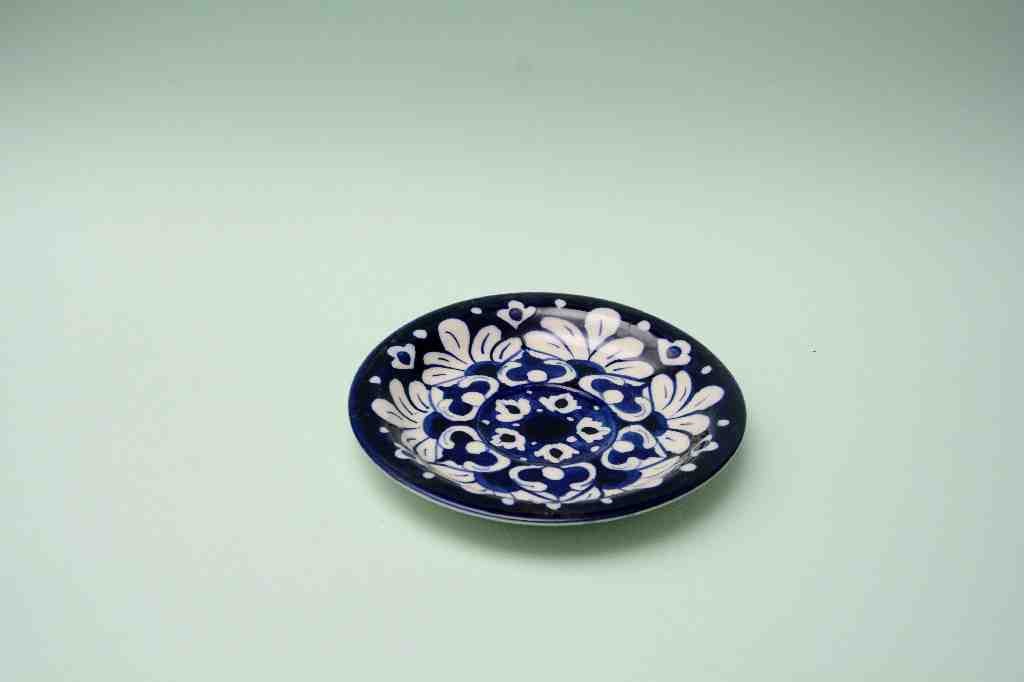  Blue pottery Suacer Plate  - Duplicate IMG # 1