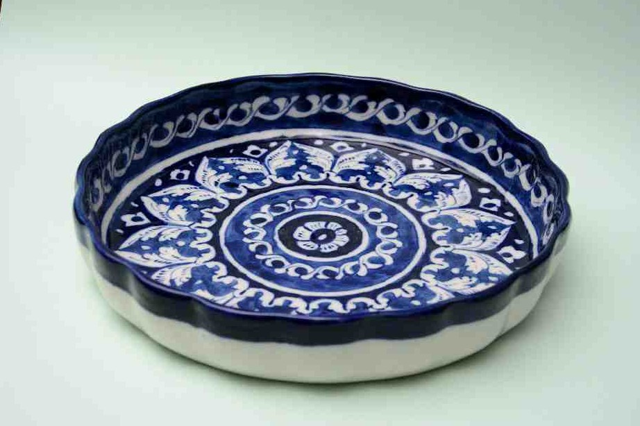  Blue pottery Apple dish   IMG # 2