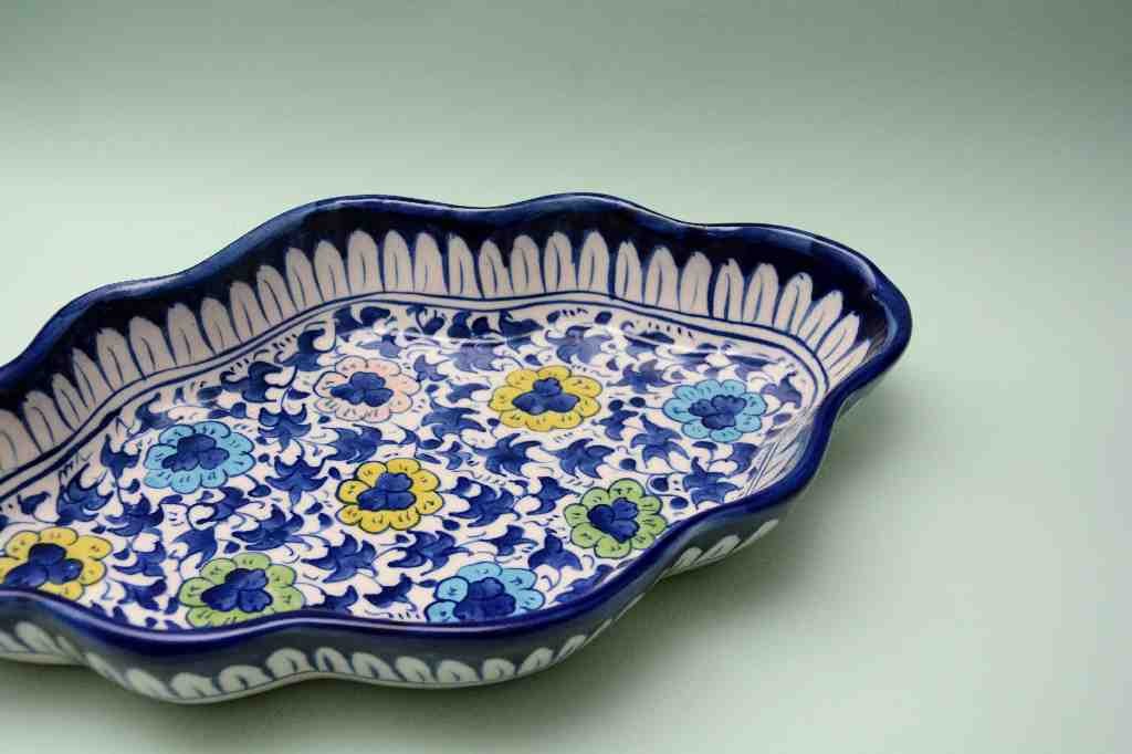  Blue pottery Fruit bowl IMG # 1