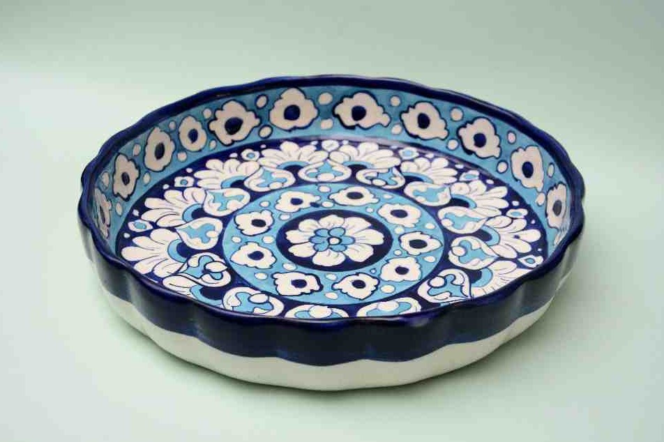  Blue pottery Apple dish   - Duplicate IMG # 2