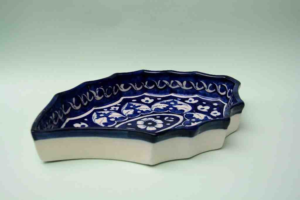  Blue pottery Apple dish - Duplicate IMG # 1