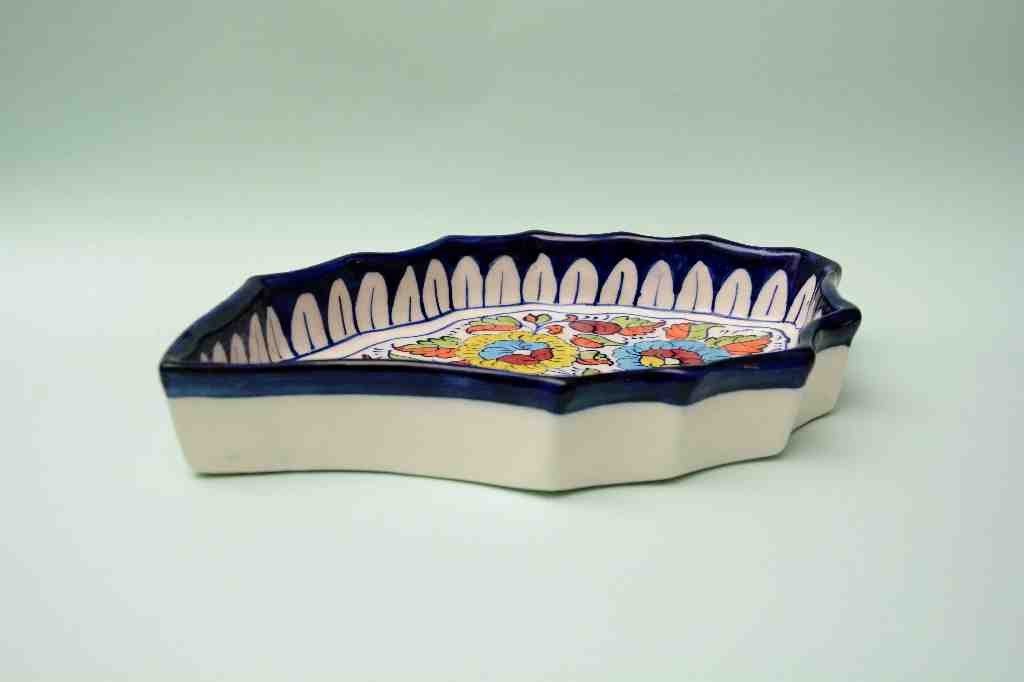  Blue pottery Apple dish  - Duplicate IMG # 1