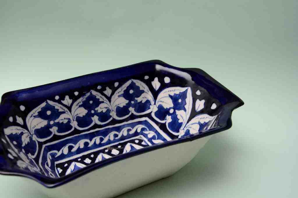  Blue pottery Apple dish   - Duplicate IMG # 1