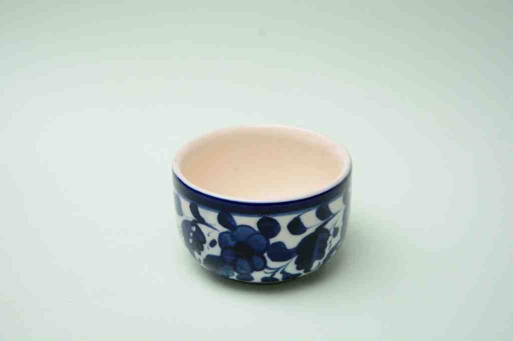  Blue pottery Butter cup  - Duplicate IMG # 1
