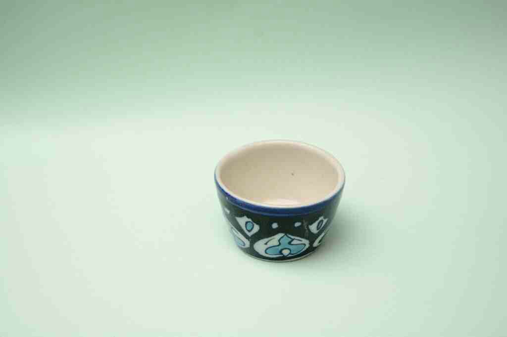  Blue pottery Butter cup   - Duplicate IMG # 1