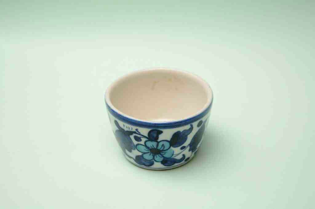  Blue pottery Butter cup - Duplicate IMG # 1