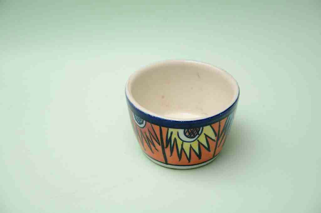  Blue pottery Butter cup - Duplicate IMG # 1
