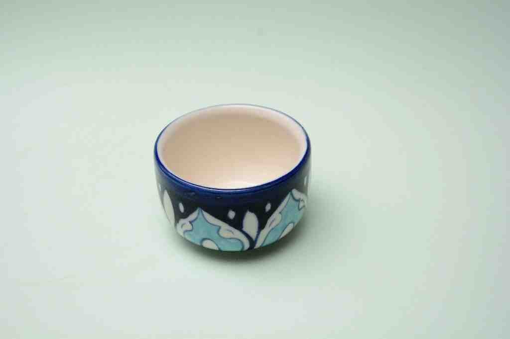  Blue pottery Butter cup  - Duplicate IMG # 1