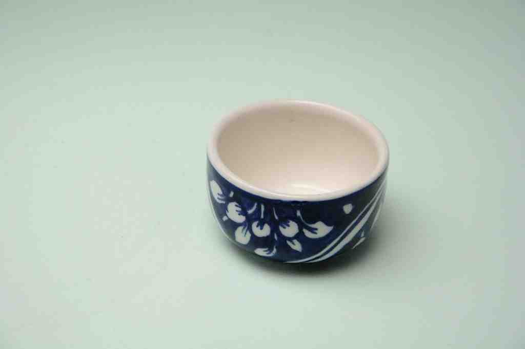  Blue pottery Butter cup  - Duplicate IMG # 1