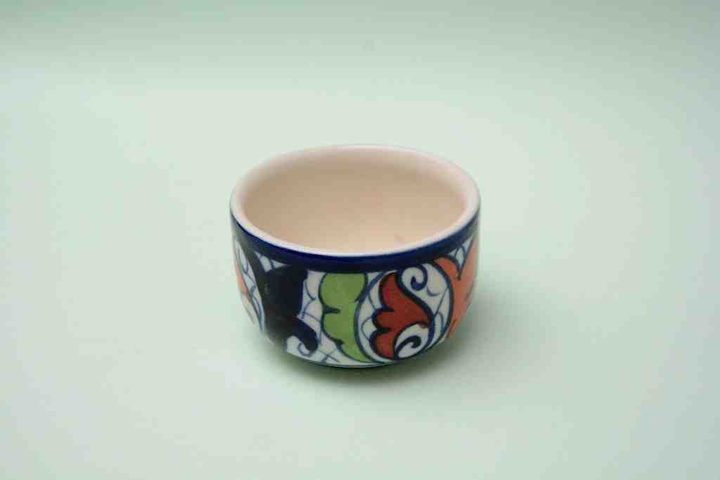  Blue pottery Butter cup      - Duplicate IMG # 1