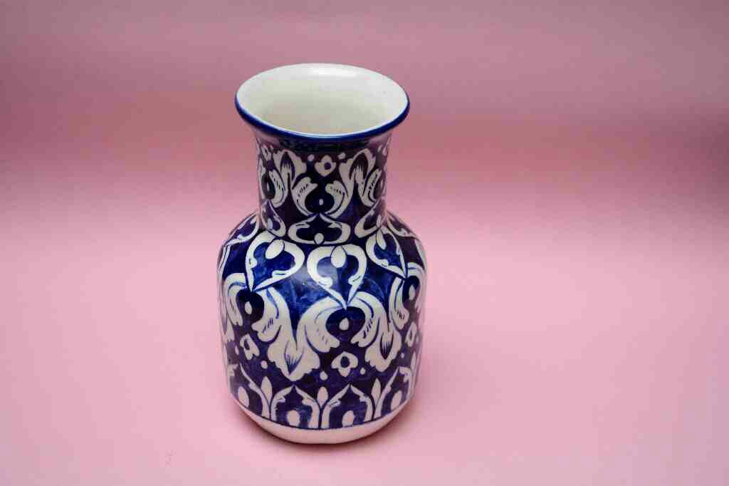 Blue pottery Medium flower vase - Duplicate IMG # 1