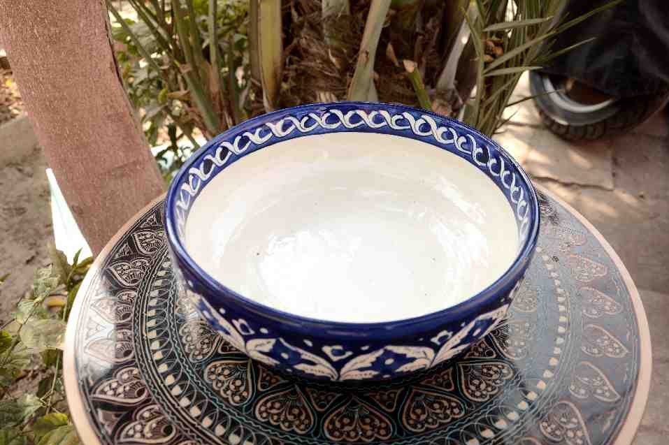  Blue pottery Large bowl   - Duplicate IMG # 1