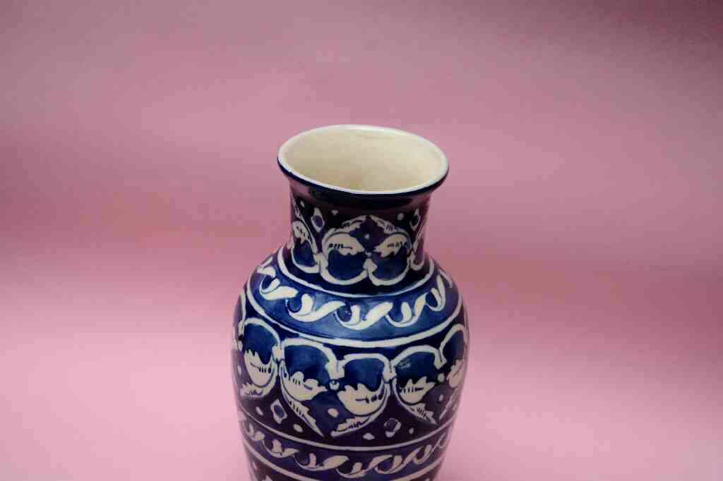 Blue pottery Medium flower vase - Duplicate IMG # 1