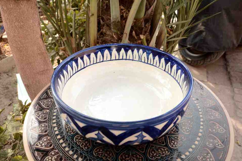 Blue pottery Large bowl      - Duplicate IMG # 1