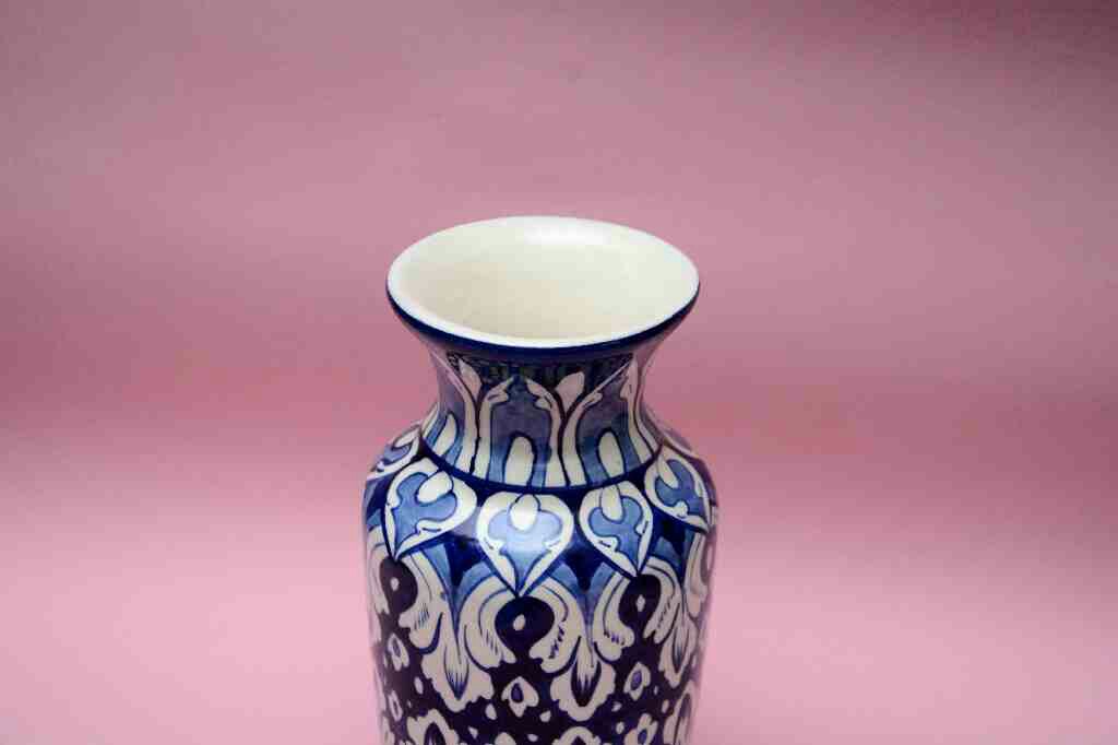 Blue pottery Medium flower vase - Duplicate IMG # 1