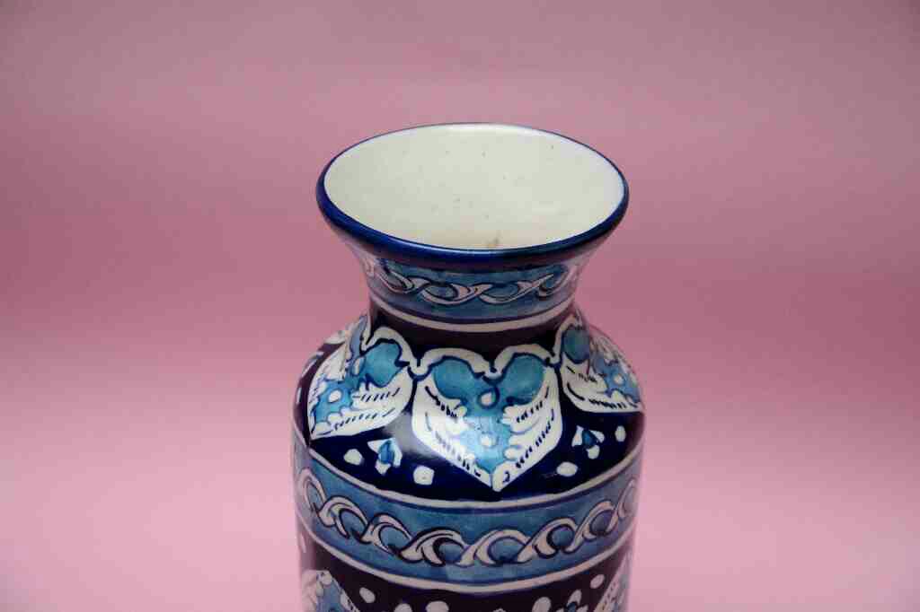 Blue pottery Medium flower vase IMG # 1