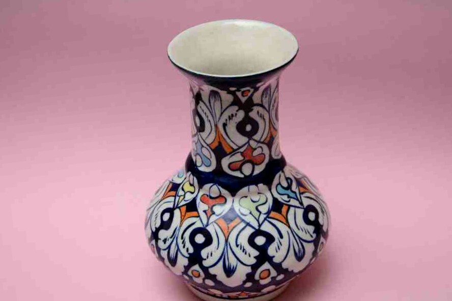 Blue pottery Medium flower vase IMG # 1