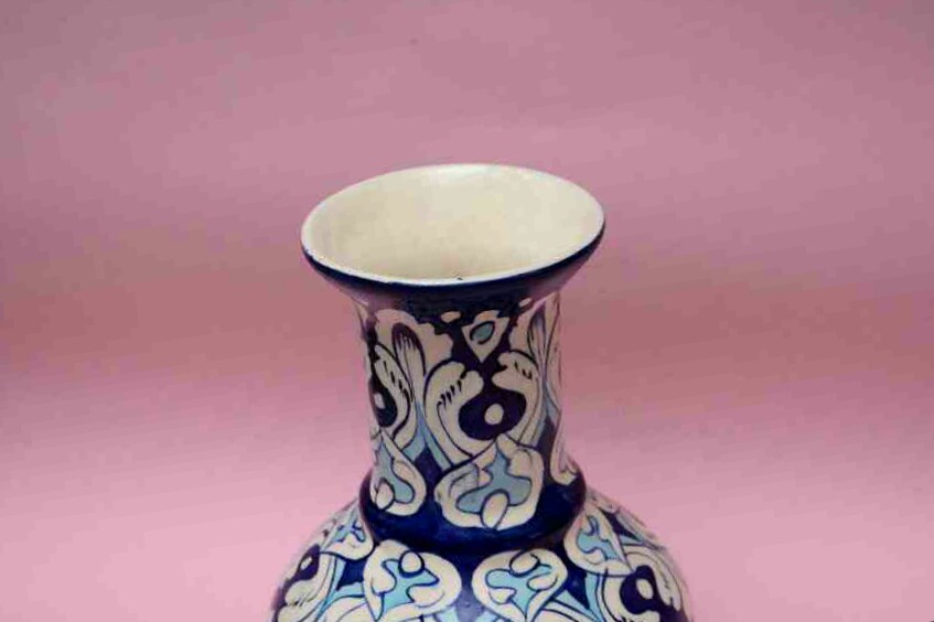 Blue pottery Medium flower vase - Duplicate IMG # 1