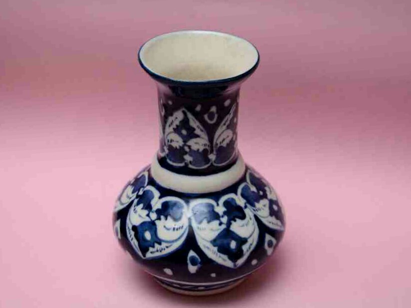 Blue pottery Medium flower vase - Duplicate IMG # 1