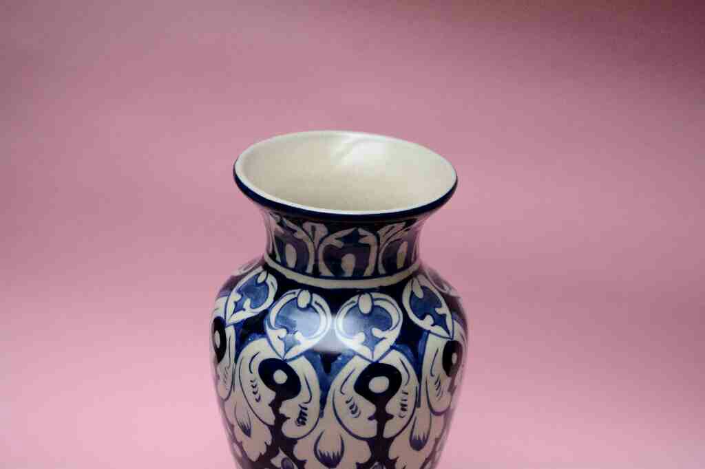 Blue pottery Medium flower vase - Duplicate IMG # 1