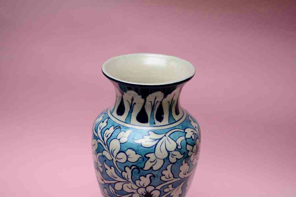 Blue pottery Medium flower vase - Duplicate IMG # 1