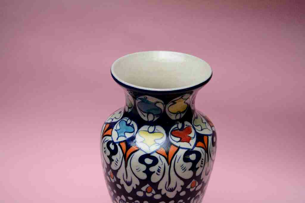 Blue pottery Medium flower vase - Duplicate IMG # 1