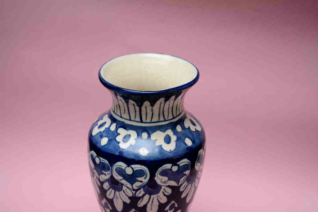 Blue pottery Medium flower vase IMG # 1