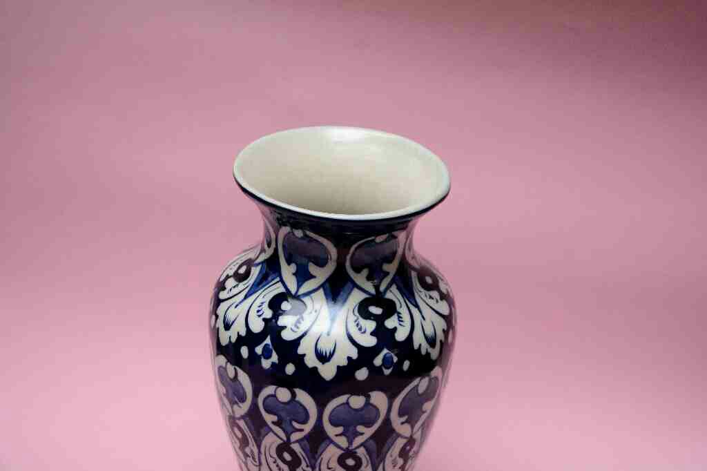 Blue pottery Medium flower vase - Duplicate IMG # 1