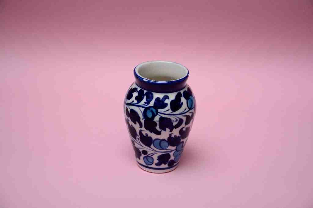 Blue pottery Small flower vase - Duplicate IMG # 1