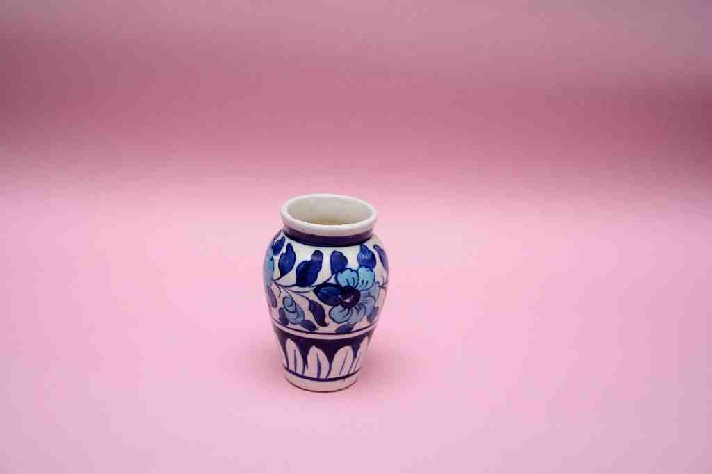 Blue pottery Small flower vase  - Duplicate IMG # 1