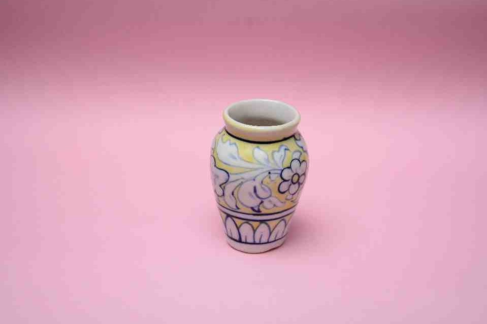 Blue pottery Small flower vase   - Duplicate IMG # 1