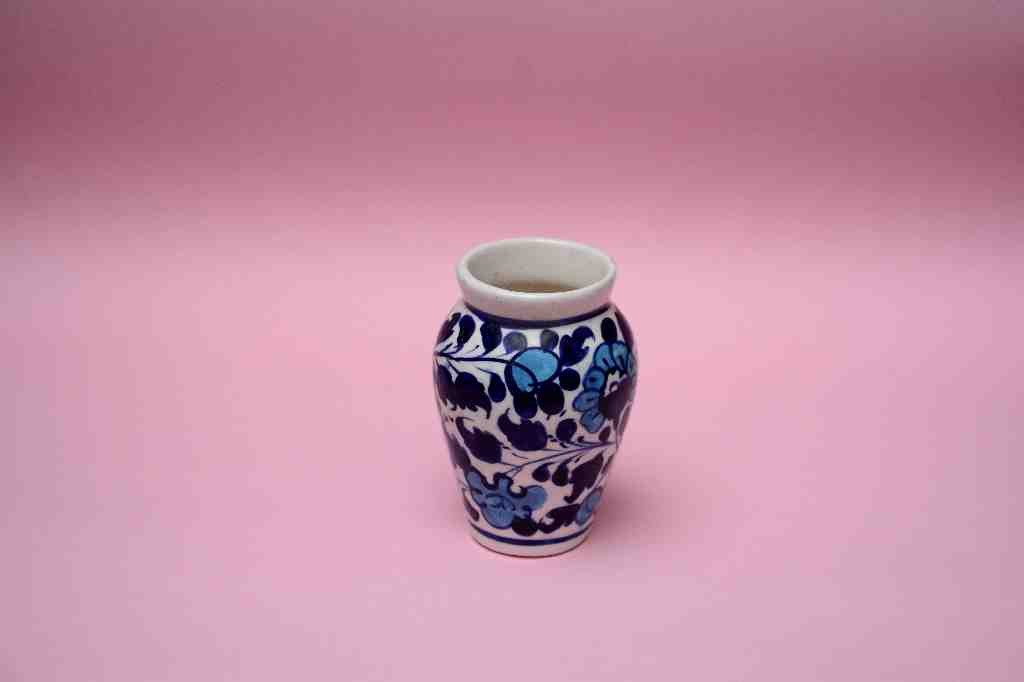 Blue pottery Small flower vase    - Duplicate IMG # 1