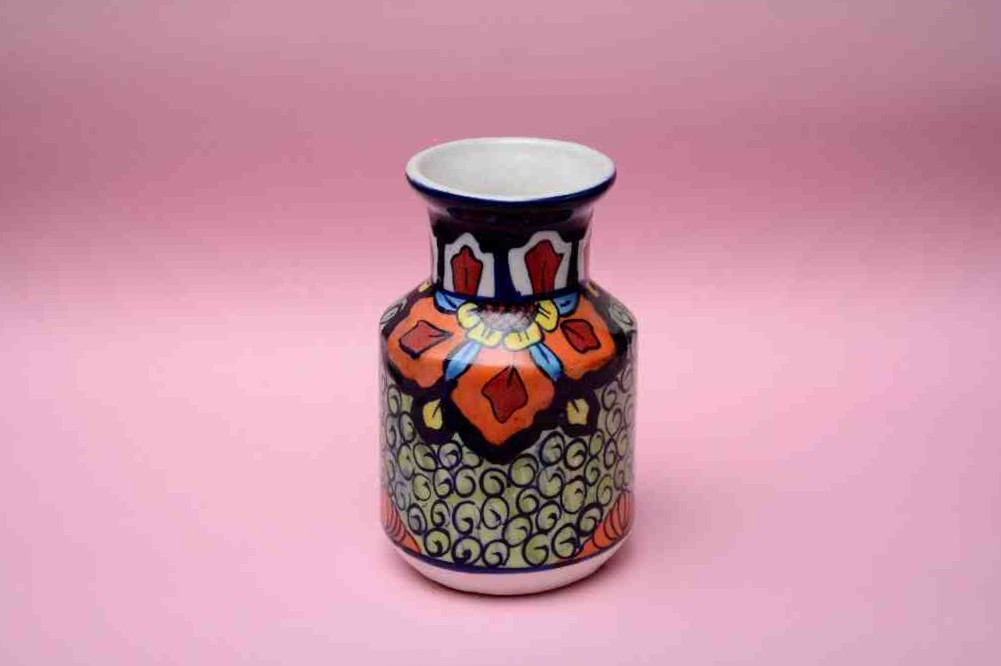 Blue pottery Small flower vase      - Duplicate IMG # 1