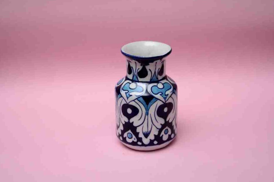 Blue pottery Small flower vase       - Duplicate IMG # 1