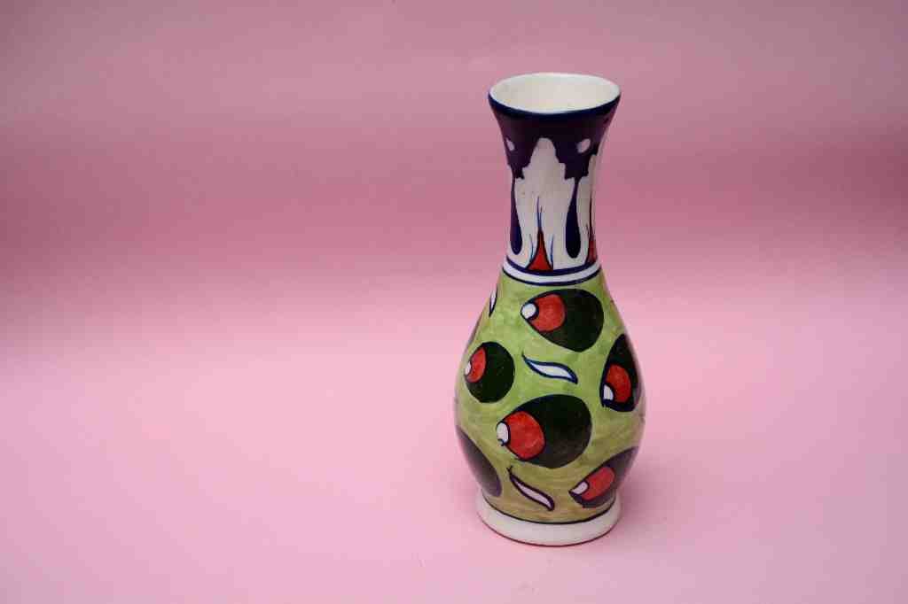 Blue pottery Small flower vase - Duplicate - Duplicate IMG # 1