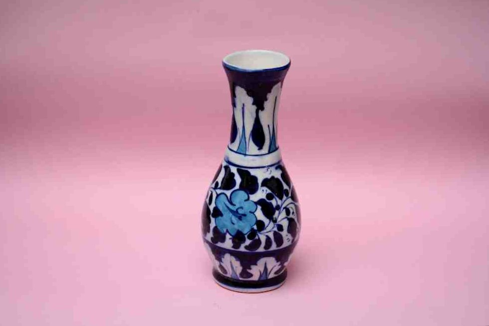 Blue pottery Medium flower vase  - Duplicate IMG # 1