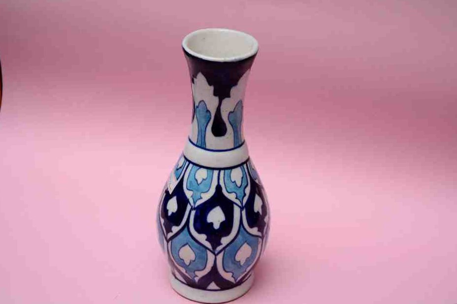 Blue pottery Medium flower vase    - Duplicate IMG # 1