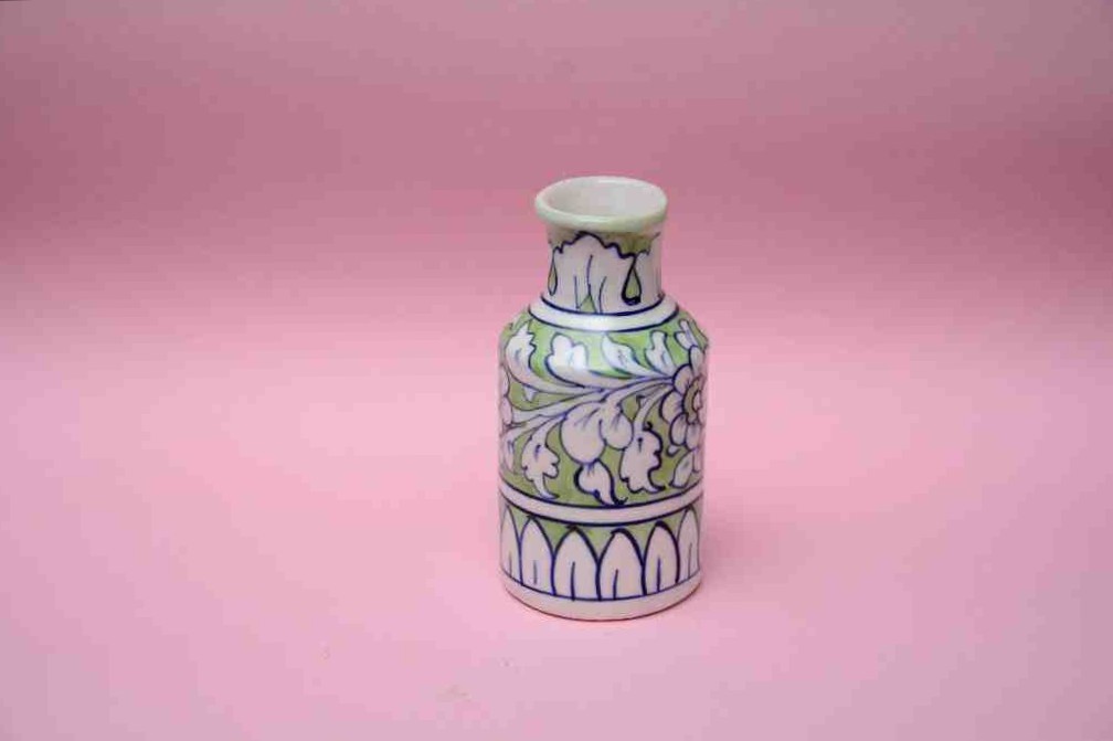 Blue pottery Small flower vase     - Duplicate IMG # 1