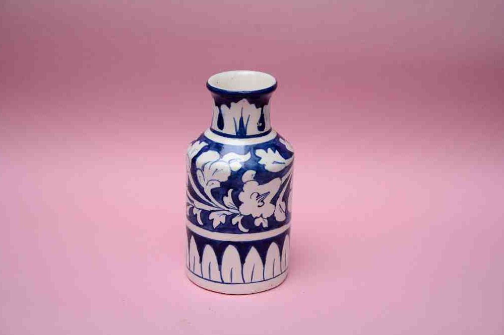 Blue pottery Small flower vase        - Duplicate IMG # 1