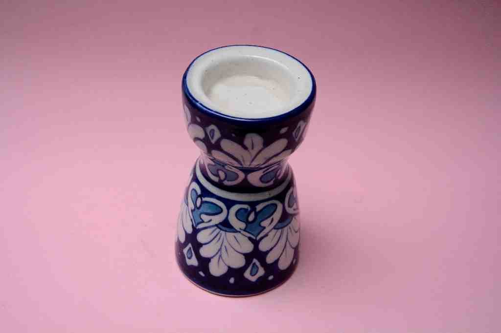Blue pottery Candle stand - Duplicate IMG # 1