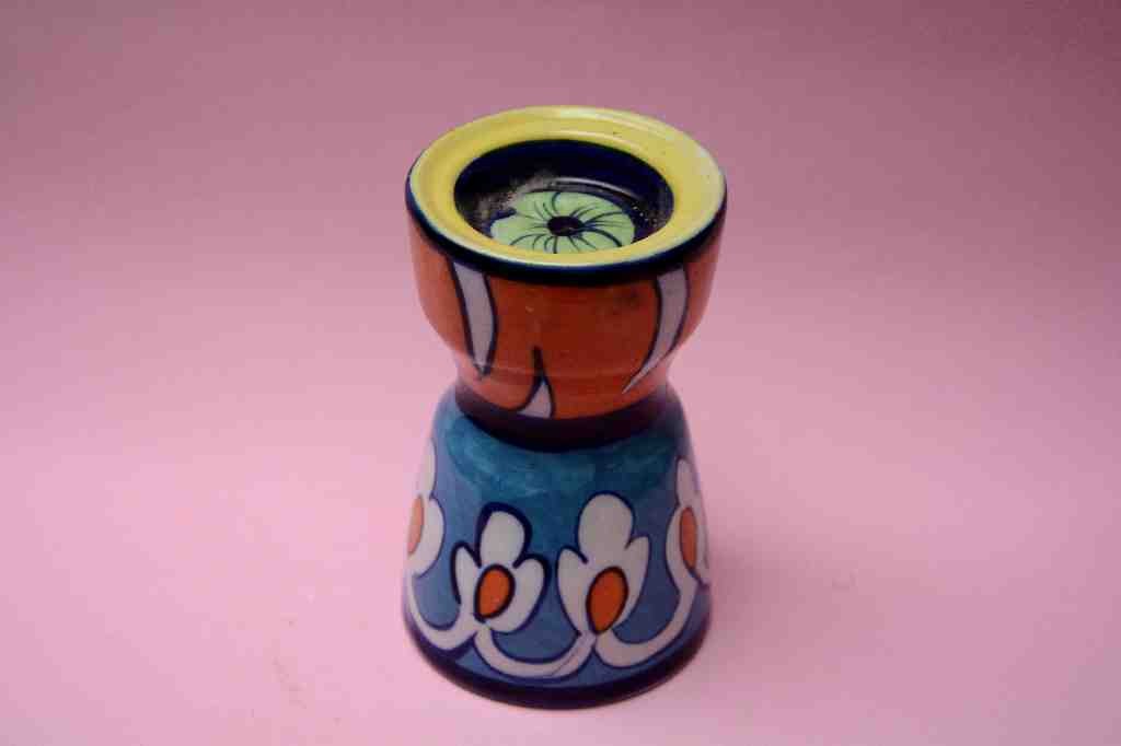 Blue pottery Candle stand  - Duplicate IMG # 1