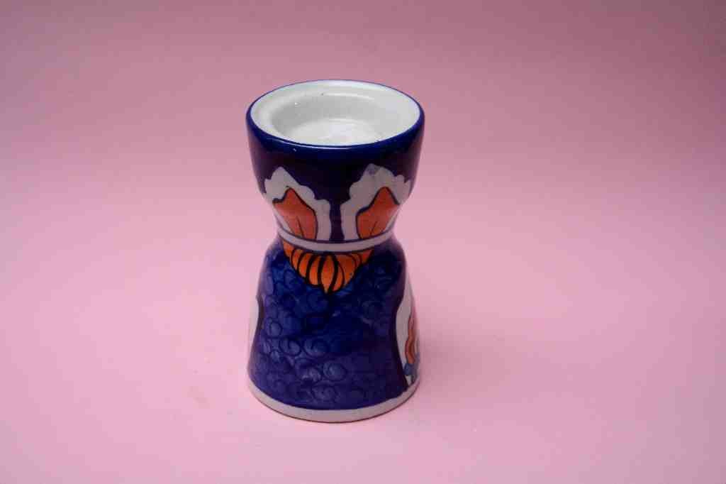 Blue pottery Candle stand   - Duplicate IMG # 1